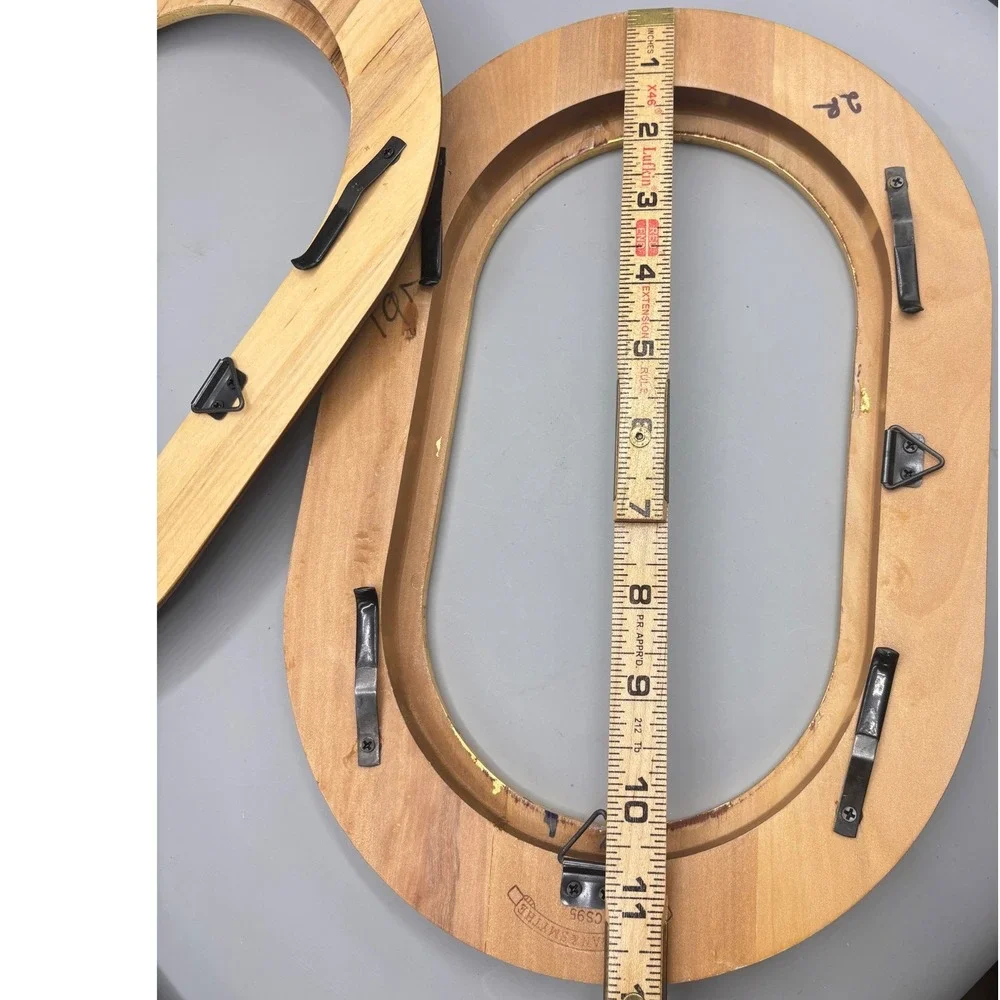 Van Hygan & Smythe CS95 Oval Wood Plate Frames Gold Trim Set of 2 Vintage